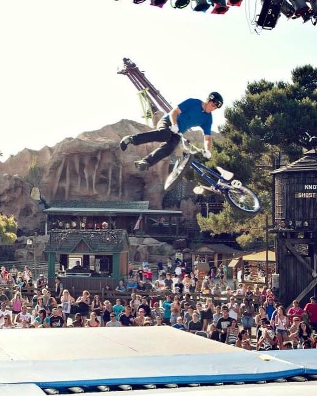 BMX school assembly mid-air stunt at California elementary school