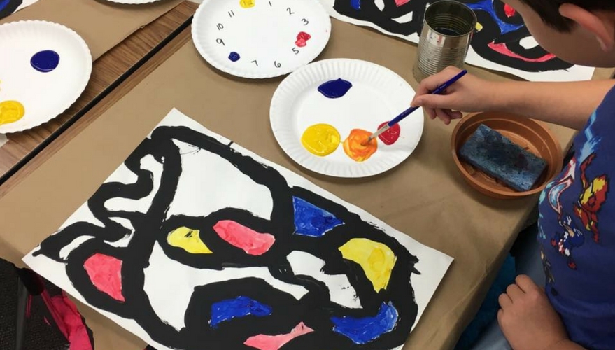 Colorful artwork created by Arts Attack students