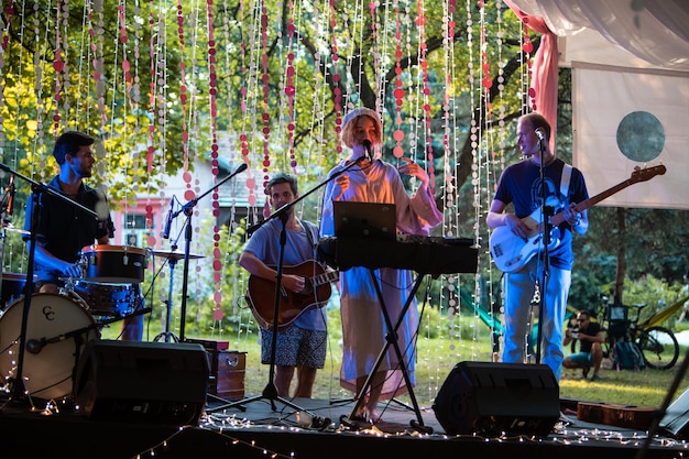 Crowd enjoying live music at an event